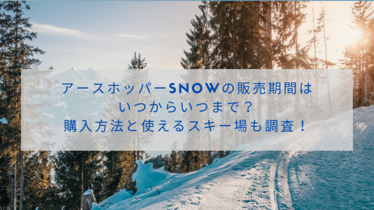 アースホッパーSNOWの販売期間はいつからいつまで？購入方法と使えるスキー場も調査！のイメージ画像