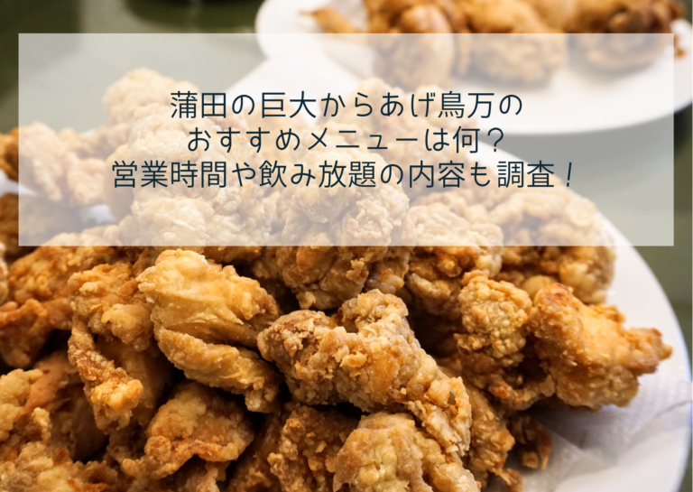 蒲田の巨大からあげ鳥万のおすすめメニューは何？営業時間や飲み放題の内容も調査！イメージ画像