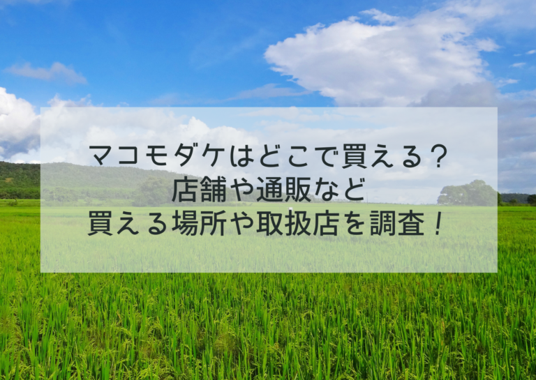 マコモダケはどこで買える？店舗や通販など買える場所や取扱店を調査！イメージ画像