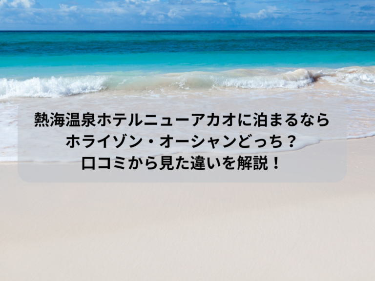 熱海温泉ホテルニューアカオに泊まるならホライゾン・オーシャンどっち？口コミから見た違いを解説！イメージ画像
